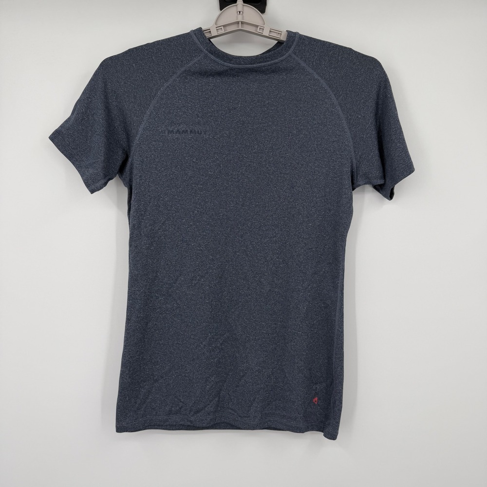 Mammut Mens Wool Blend Performance T- ShirtNavy Blue Hiking Athletic Small
